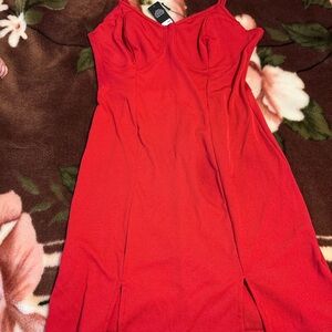 Fashion Nova Strapless Red Dress
